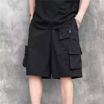 IELGY крутые мужские летние комбинезоны в гонконгском стиле, шорты мужские M чёрный