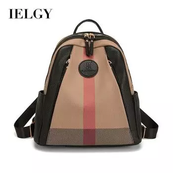 IELGY Вместительный рюкзак, модный и универсальный рюкзак для путешествий из мягкой кожи премиум-класса чёрный