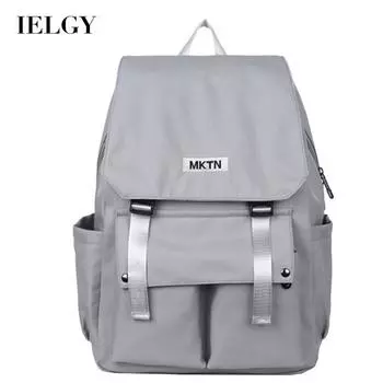 IELGY large-capacity simple backpack women s fashion trendy cool backpack чёрный