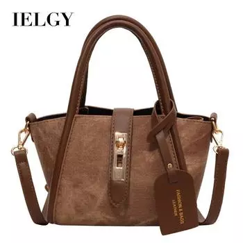 IELGY Матовая нишевая сумка в стиле ретро, универсальная модная портативная сумка-ведро, модная сумка через плечо чёрный