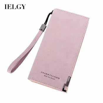 IELGY Matte Long Zipper Simple Wallet Women чёрный