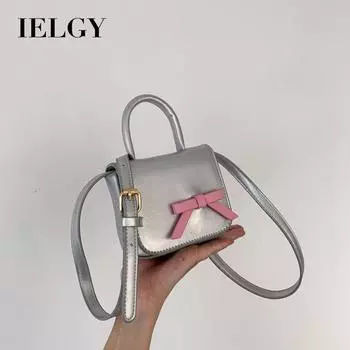 IELGY Милая и милая простая портативная сумка через плечо с нишевым бантом чёрный