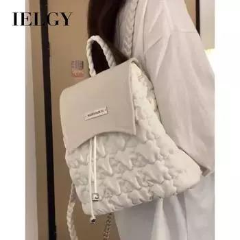IELGY Милая школьная сумка, студенческая сумка, рюкзак на шнурке. белый