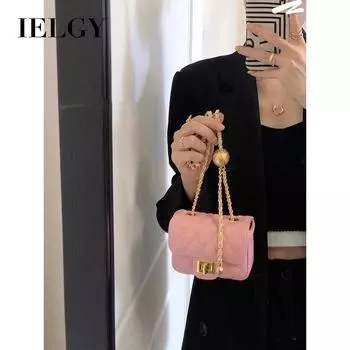 IELGY Мини-поясная сумка с цепочкой Golden Ball, красная сумка через плечо на одно плечо в иностранном стиле розовый