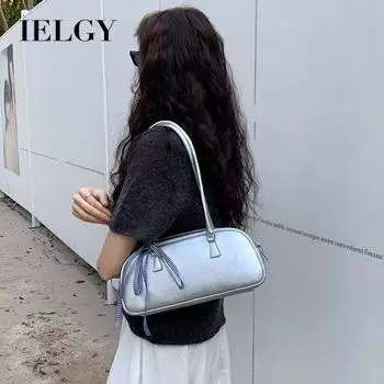 IELGY Модная модная балетная ручная женская сумка, модная универсальная серебряная сумка на плечо подмышкой. чёрный