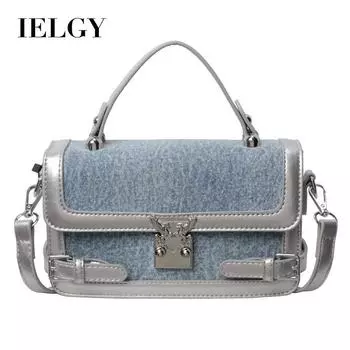 IELGY модная портативная маленькая квадратная сумка, контрастных цветов, простая и универсальная нишевая модная сумка-мессенджер на одно плечо. чёрный