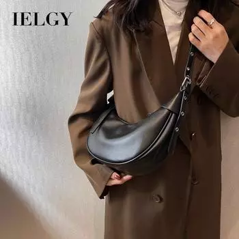 IELGY Модная повседневная сумка через плечо, вместительная универсальная сумка для пельменей чёрный