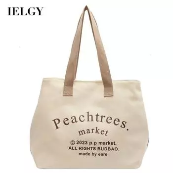IELGY Модная сумка через плечо с буквенным принтом для походов в школу для женщин бежевый