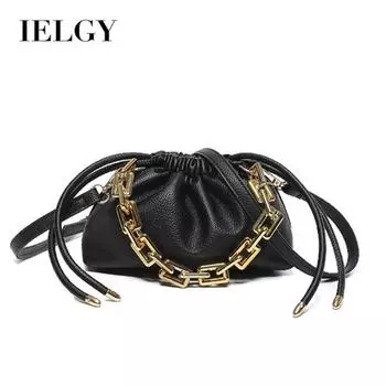 IELGY Модная сумка-мессенджер высокого класса через плечо, плиссированная сумка-ведро чёрный