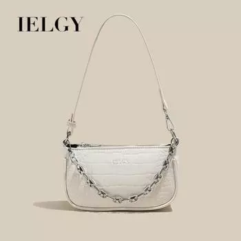 IELGY Модная сумка с верхней ручкой и ремешком-цепочкой, однотонная сумка через плечо из искусственной кожи с рисунком крокодила для женщин белый