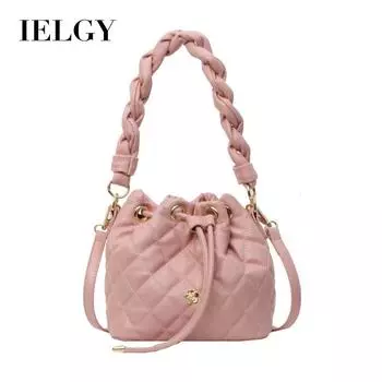 IELGY Модная сумка-ведро с вышивкой нитками из алмаза чёрный