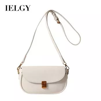 IELGY Модная универсальная трендовая сумка через подмышку, однотонная ретро-сумка-мессенджер корейской фактуры, высококачественная нишевая женская сумка чёрный