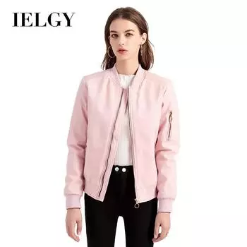 IELGY модная женская куртка повседневная тонкая хлопковая осенне-зимняя куртка S розовый