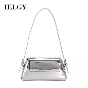 IELGY Модная женская сумка-багет из лакированной кожи, текстурированная сумка подмышками