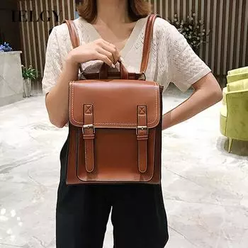 IELGY модный рюкзак из искусственной кожи в стиле преппи для женщин чёрный