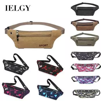 IELGY Мужская легкая трехслойная холщовая поясная сумка для мобильного телефона через плечо, спортивная поясная сумка для мобильного телефона