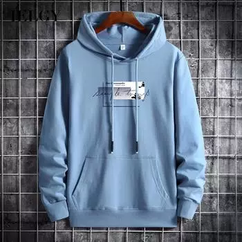 IELGY Мужская модная свободная толстовка с капюшоном и принтом M белый