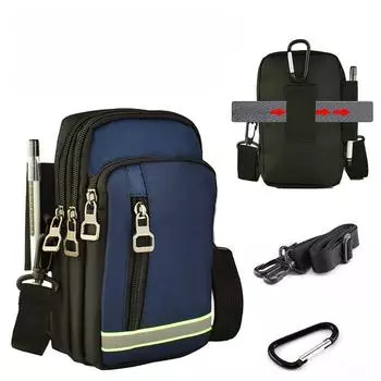 IELGY Мужская поясная сумка для мобильного телефона, многофункциональная вертикальная повседневная маленькая сумка синий