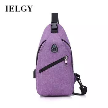 IELGY Мужская сумка Корейская Простая Кроссбоди Стильная Повседневная Черная Открытая Универсальная Одно Плечо синий