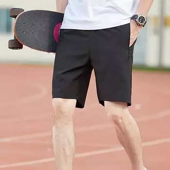 IELGY Мужские пятиточечные брюки Карман на молнии Ледяной шелк Быстросохнущие шорты Мужские беговые спортивные мужские штаны S камуфляжный