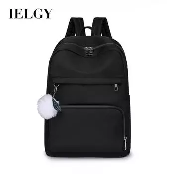 IELGY New Women s Oxford Cloth Backpack Simple Large Capacity Solid Color Commuter School Bag Fashion Casual Light Travel Bag чёрный