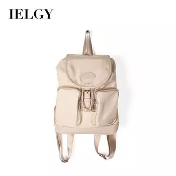 IELGY Водонепроницаемый нейлоновый рюкзак с несколькими карманами для женщин, повседневный рюкзак большой вместимости для поездок на работу чёрный