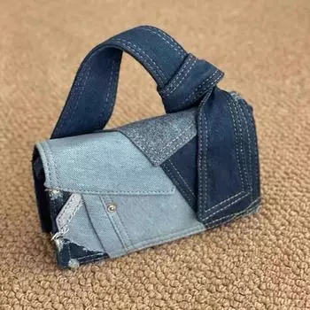 IELGY Универсальная сумка-слинг из денима с косой застежкой, небольшая квадратная сумка для поездок на работу, повседневная сумка через плечо в Корейском стиле синий