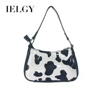 IELGY Ниша в иностранном стиле с рисунком коровы в стиле ретро, индивидуальная персонализированная сумка, популярная сумка для подмышек, модная универсальная сумка, женская сумка белый