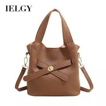 IELGY Нишевый дизайн модная ретро сумка-ведро, портативная вместительная сумка через плечо с косым креплением 20CM*10CM*20CM чёрный