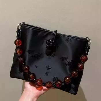 IELGY Новая китайская супер-сумка из огненного бисера, высококачественная модная универсальная сумка через плечо в национальном стиле чёрный