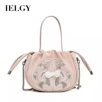 IELGY новая китайская вышитая сумка, плиссированная цепочка в национальном стиле, элегантная сумка через плечо с темпераментом жёлтый