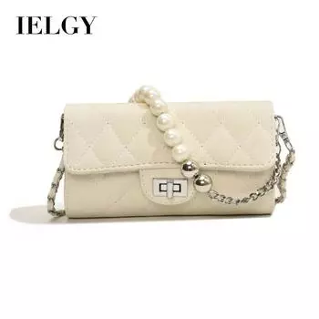 IELGY Новая нишевая текстурная сумка в китайском стиле, портативная сумка через плечо с вышивкой ромбами и бисером чёрный