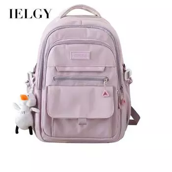 IELGY Nylon Backpack Waterproof Women Large Capacity School Bag Multilayer Design Men Storage Backpacks Casual