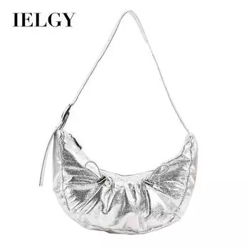 IELGY однотонная кожаная сумка для пельменей, плиссированная иностранная сумка через плечо