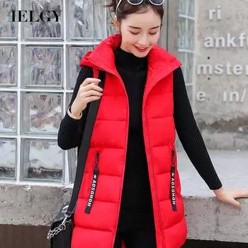 IELGY Осенне-зимний жилет, пуховый хлопковый жилет, новый стиль, куртка с хлопковой подкладкой, жилет средней длины, куртка с хлопковой подкладкой, корейская версия