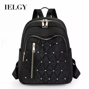 IELGY Oxford cloth backpack, fashionable versatile large-capacity women s leisure travel backpack чёрный