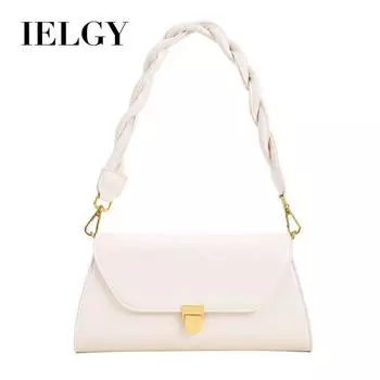 IELGY Плетеный плечевой ремень Сплошной цвет Витой ремень с замком во французском стиле Золотой Винтаж Простой стиль Сумка-мессенджер с цепочкой чёрный