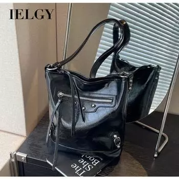 IELGY Портативная серебряная большая сумка большой вместимости, женская дорожная сумка премиум-класса в корейской версии с косым плечом бежевый