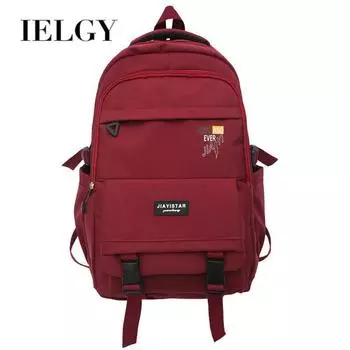 IELGY Повседневный рюкзак в стиле Харадзюку, женский простой модный школьный рюкзак большой вместимости для младших школьников чёрный