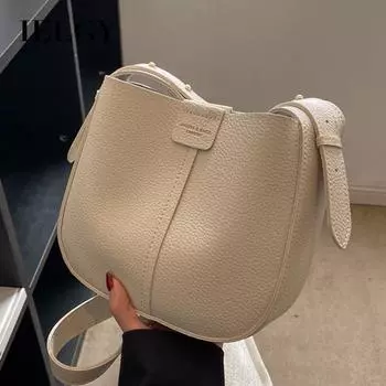 IELGY премиум-фактурная простая сумка-мессенджер, женская сумка через плечо чёрный