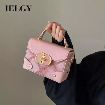 IELGY Простая и модная сумка, повседневная сумка-мессенджер с бриллиантовой цепочкой, маленькая квадратная сумка чёрный