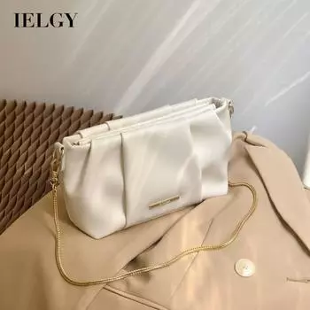 IELGY Простая квадратная женская сумка через плечо на одно плечо с цепочкой белый
