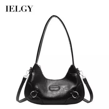 IELGY Простая сумка через подмышку в стиле ретро, универсальная сумка-мессенджер через плечо чёрный