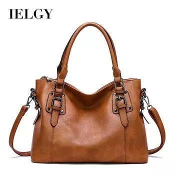 IELGY Простая текстурированная сумка через плечо в стиле ретро, элегантная сумка-мессенджер коричневый