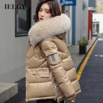 IELGY, противосезонная яркая стеганая куртка с лицом вниз, новая корейская версия, свободное короткое стеганое пальто, маленькая стеганая куртка, студенческая куртка