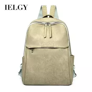 IELGY Женский рюкзак из мягкой искусственной кожи, большой вместимости, простой и легкий, модный женский рюкзак чёрный