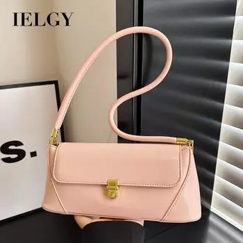 IELGY Ретро-нишевая сумка подмышки, модная портативная сумка-багет, премиальная зарубежная пригородная сумка чёрный