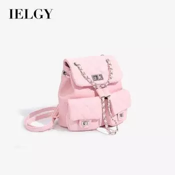 IELGY Розовый рюкзак, повседневный универсальный рюкзак через плечо с цепочкой. розовый