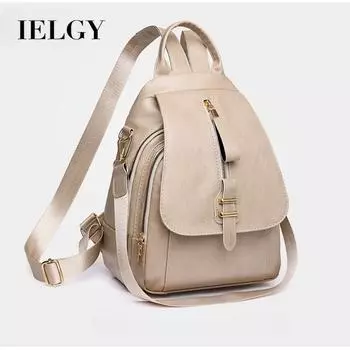 IELGY Рюкзак из искусственной кожи, большой вместимости, небольшой дорожный рюкзак, модная сумка для поездок на работу на одно плечо, три функции чёрный