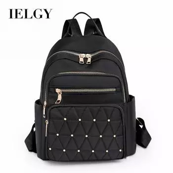IELGY = Рюкзак из ткани Оксфорд, модный универсальный вместительный женский рюкзак для отдыха и путешествий чёрный